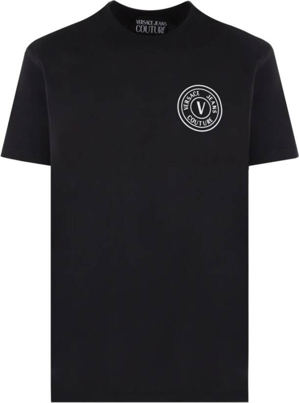 Versace Jeans Couture Stijlvolle Heren T-shirt van Katoen Black Heren