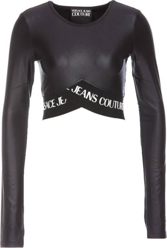 Versace Jeans Couture T-shirts and Polos Black Zwart Dames