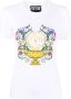 Versace Jeans Couture V-Emblem Garden Print T-shirt White Dames - Thumbnail 7