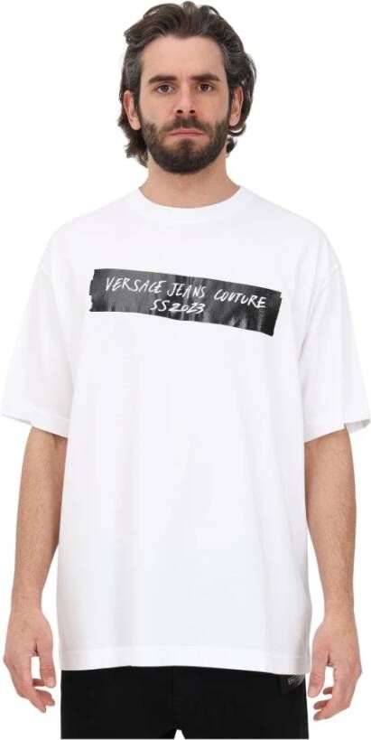 Versace Jeans Couture T-shirts and Polos White Wit Heren