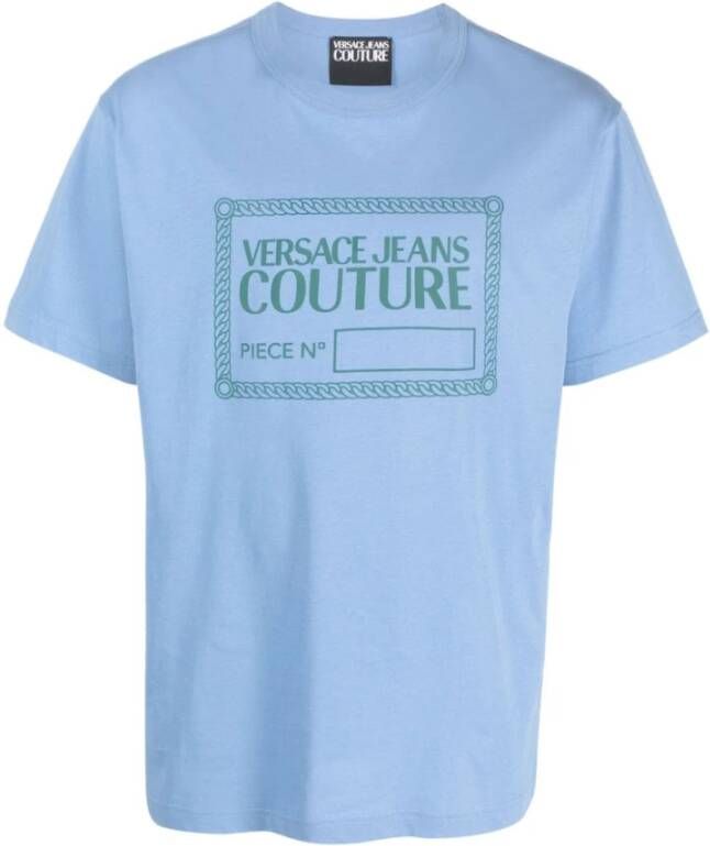 Versace Jeans Couture Blauwe T-shirts & Polos voor Heren Blue Heren