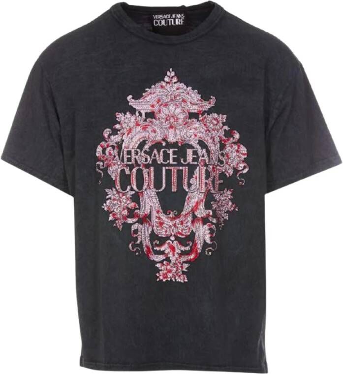 Versace Jeans Couture Iconisch Logo T-Shirt voor Vrouwen Gray Dames