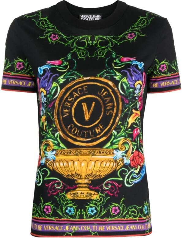Versace Jeans Couture Zwart T-Shirt Stijlvol en Comfortabel Black Dames