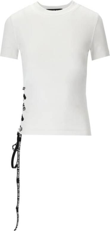 Versace Jeans Couture Verhoog je casual garderobe met deze stijlvolle witte katoenen T-shirt White Dames