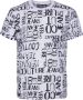 Versace Jeans Couture Witte Crew Neck T-shirt met All Over Logo Print White Heren - Thumbnail 1
