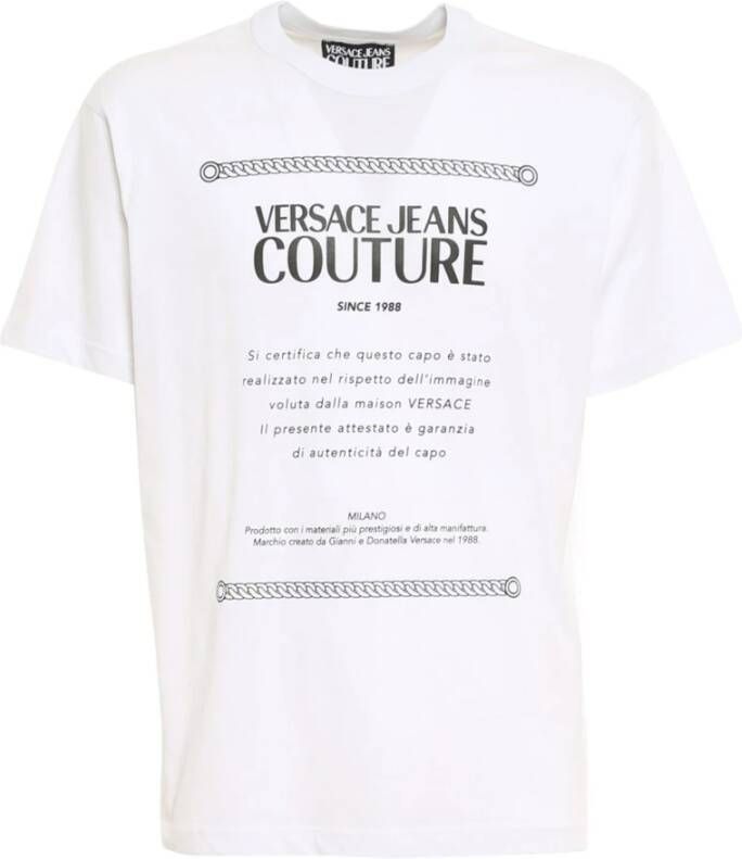 Versace Jeans Couture Wit Katoenen Logo T-Shirt White Heren