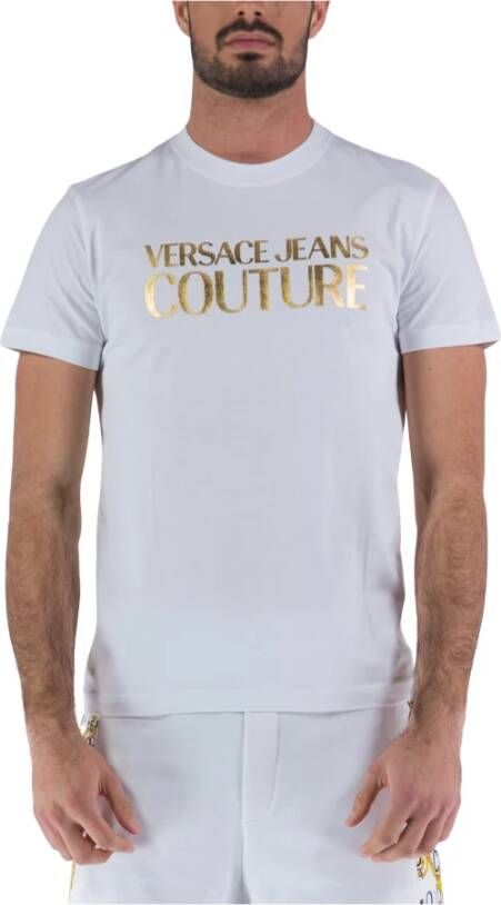 Versace Jeans Couture Stijlvolle T-shirts voor mannen en vrouwen White Heren