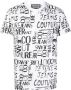 Versace Jeans Couture Witte Crew Neck T-shirt met All Over Logo Print White Heren - Thumbnail 2