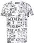 Versace Jeans Couture Witte Crew Neck T-shirt met All Over Logo Print White Heren - Thumbnail 1