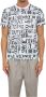 Versace Jeans Couture Witte Crew Neck T-shirt met All Over Logo Print White Heren - Thumbnail 5