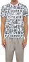 Versace Jeans Couture Witte Crew Neck T-shirt met All Over Logo Print White Heren - Thumbnail 10