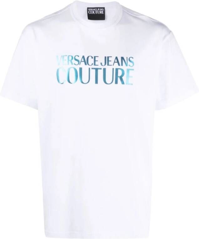 Versace Jeans Couture Iridescent White T-shirt met Couture Branding White Heren