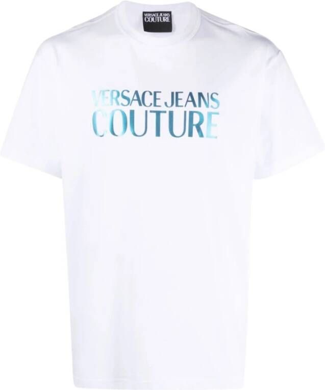 Versace Jeans Couture Iridescent White T-shirt met Couture Branding White Heren