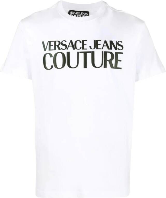 Versace Jeans Couture Logo dik logo benzine T-shirt Wit Heren