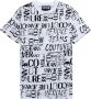 Versace Jeans Couture Witte Crew Neck T-shirt met All Over Logo Print White Heren - Thumbnail 3
