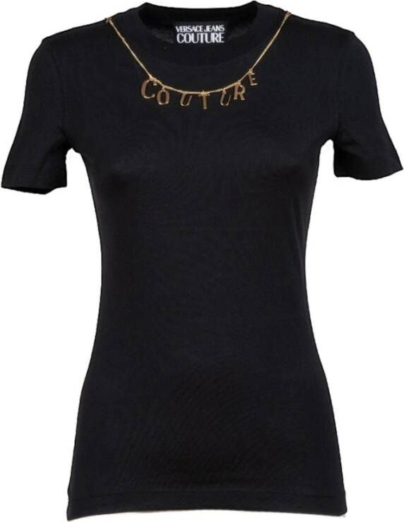 Versace Jeans Couture Zwart Couture Charms T-Shirt Black Dames