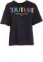Versace Jeans Couture Multicolor Logo T-Shirt Black Dames - Thumbnail 1