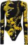Versace Jeans Couture Zwarte Chain Couture Body met Lange Mouwen Paarse Chain Couture Top voor Vrouwen Black Purple Dames - Thumbnail 12