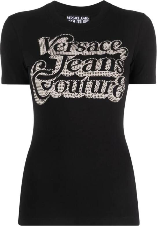 Versace Jeans Couture Zwarte T-shirts en Polos Damesmode Black Dames