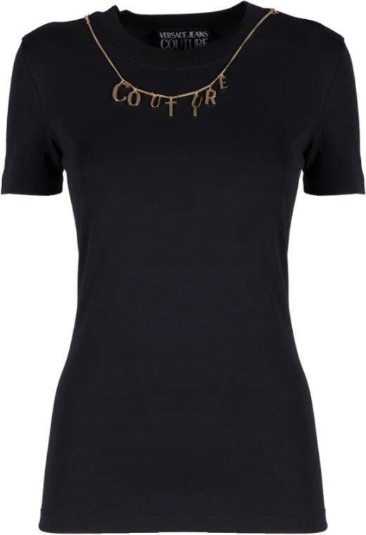 Versace Jeans Couture Zwart Couture Charms T-Shirt Black Dames