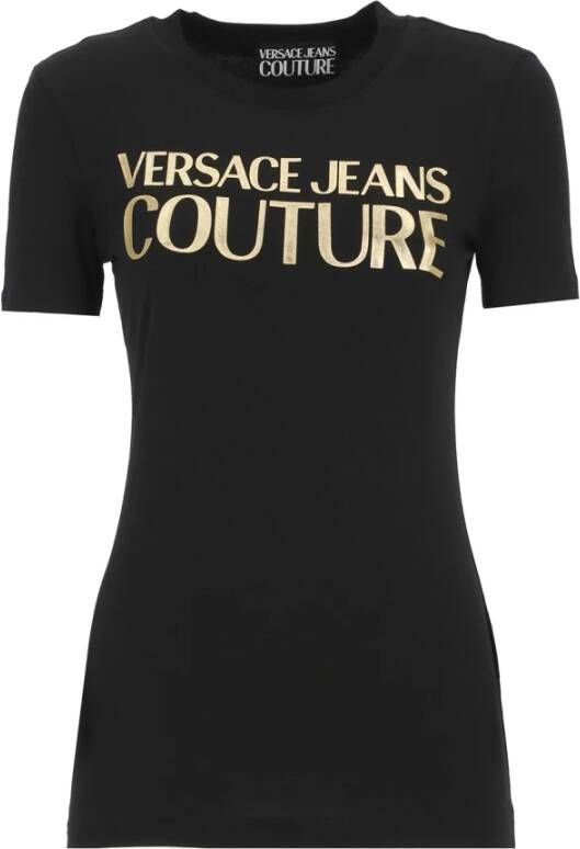 Versace Jeans Couture Witte Crewneck T-shirts en Polos met Logo Print White Dames