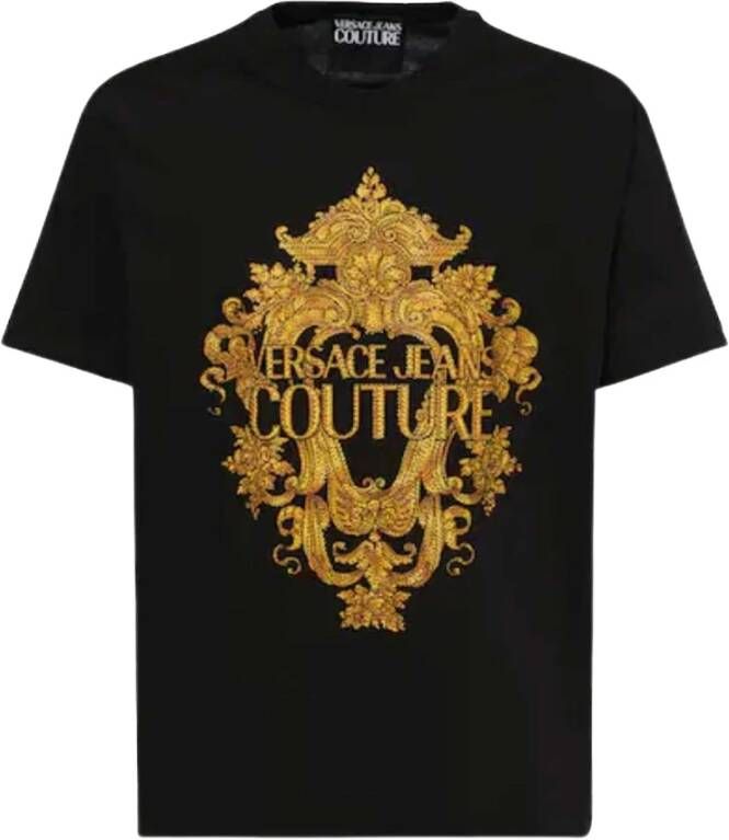 Versace Jeans Couture T-shirts and Polos Black Zwart Heren