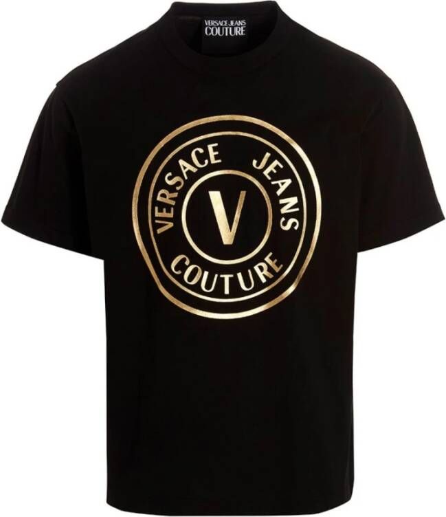 Versace Jeans Couture Maglietta T-Shirt V Emblem Zwart Heren
