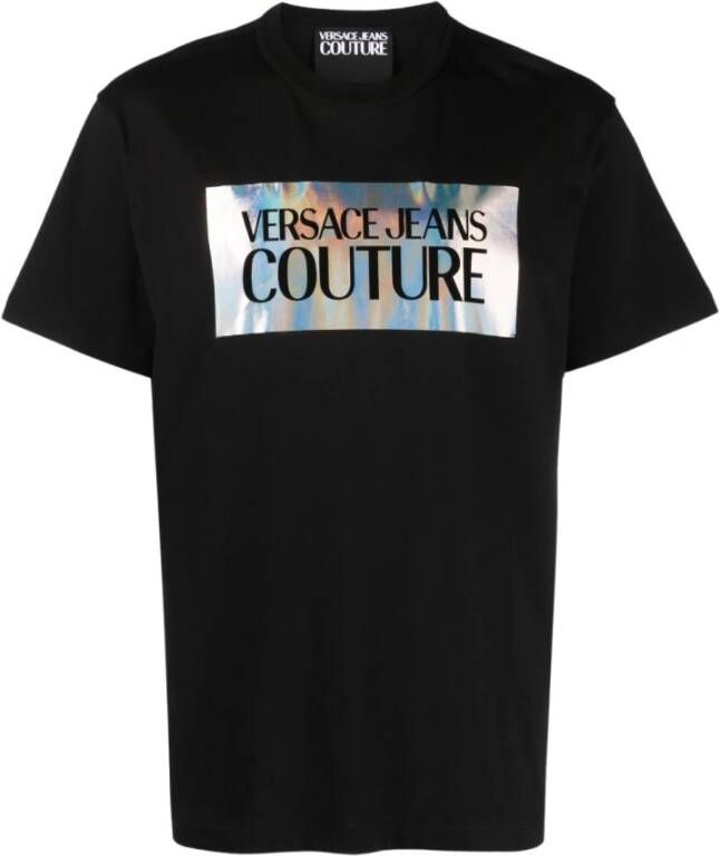 Versace Jeans Couture Zwarte T-shirts en Polos met 98% Katoen Black Heren
