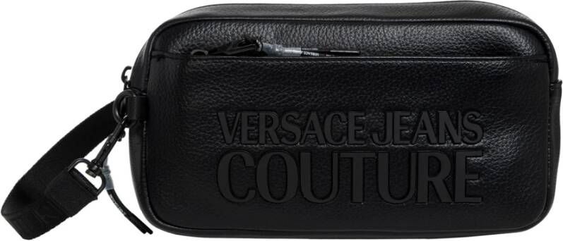 Versace Jeans Couture Zwarte Pochette met Handvat en Meerdere Zakken Black Heren