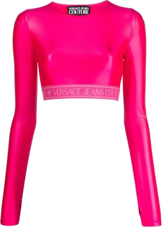 Versace Jeans Couture Fuchsia Topkleding voor Dames Aw23 Collectie Purple Dames
