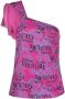Versace Jeans Couture Logo Couture Fuchsia One-Shoulder TOP Paars Dames - Thumbnail 1