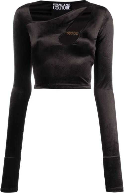 Versace Jeans Couture Dameskleding T-shirts en polo`s Zwart Aw23 Black Dames