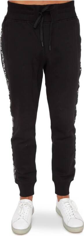 Versace Jeans Couture Pantalone con elastico in vita e bande laterali logate uomo 73Gaa3B4-F0002 Nero Zwart Heren