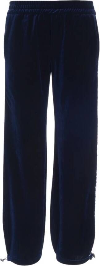 Versace Jeans Couture Velvet stretch zweetbroeken blauw Dames