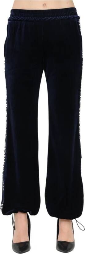 Versace Jeans Couture Velvet stretch zweetbroeken blauw Dames
