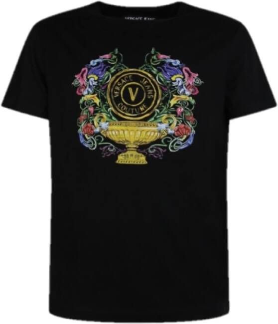 Versace Jeans Couture V-Emblem Garden T-Shirt Senior Black Zwart Heren