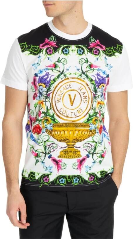 Versace Jeans Couture V-Emblem Garden T-shirt Wit Heren