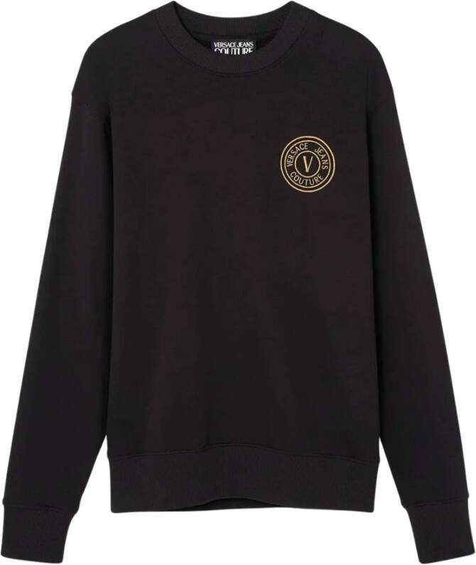 Versace Jeans Couture V Emblem Sweater Zwart Goud Black Heren