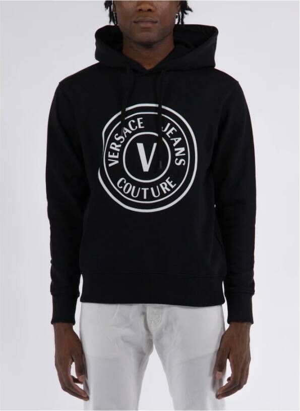 Versace Jeans Couture Zwarte Hoodie voor Heren Stijlvol en Comfortabel Black Heren