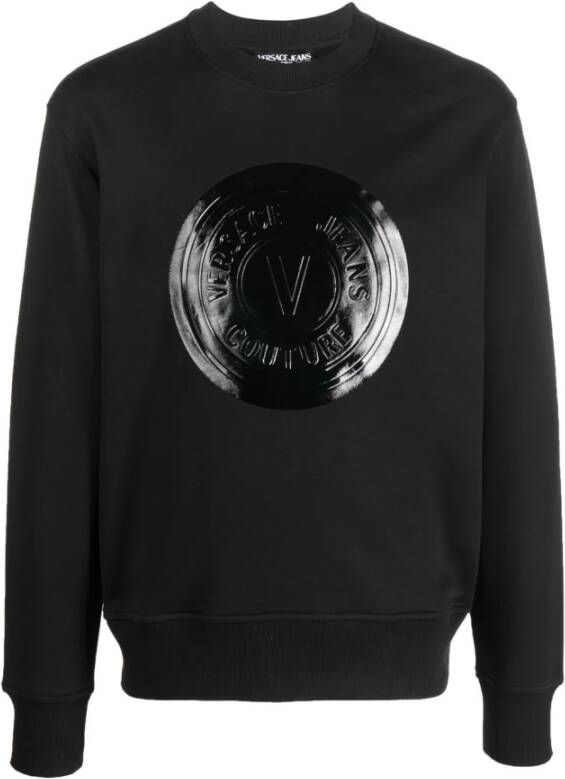 Versace Jeans Couture Felpa girocollo con logo uomo 73Gaip03-Cf01P Nero Zwart Heren