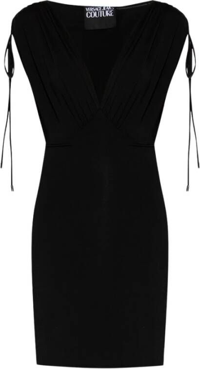 Versace Jeans Couture V-hals jurk Zwart Dames