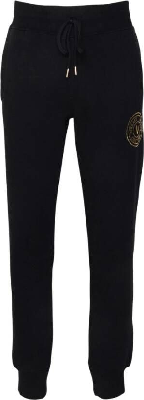 Versace Jeans Couture Pantalone con tasche laterali e logo laminato uomo 73Gaat06-Cf00T Nero Oro Zwart Heren