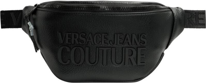 Versace Jeans Couture Geperforeerd Leren Marsupio Black Heren