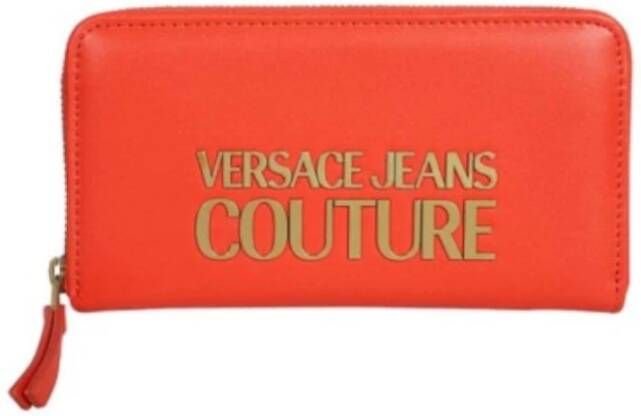 Versace Jeans Couture Rode damesportemonnee met metalen logo Red Dames