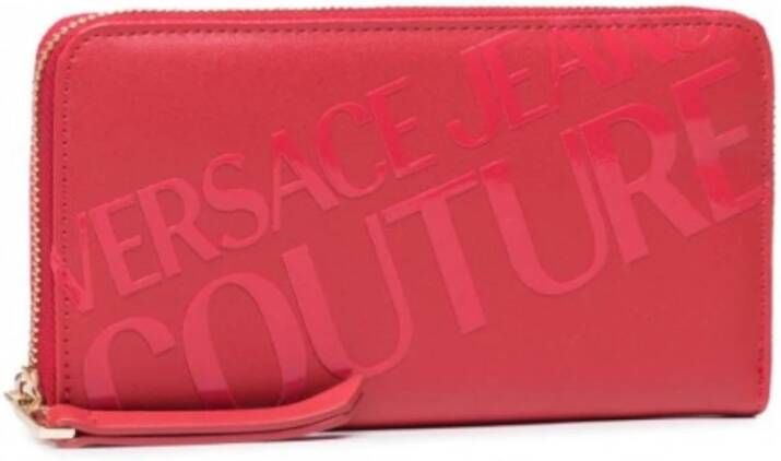 Versace Jeans Couture Rode Damesportemonnee met Logo Luxe Collectie Red Dames
