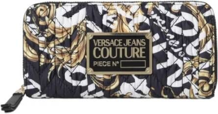Versace Jeans Couture Gewatteerde Logo Brush Couture Portemonnee Black Dames