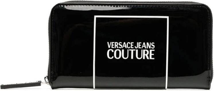 Versace Jeans Couture Zwarte Herenportemonnee met Contrast Logo Black Dames