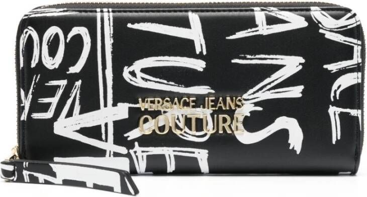 Versace Jeans Couture Dames Logo Couture Portemonnee in Zwart Black Dames