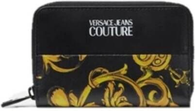 Versace Jeans Couture Barocco Print Zwarte Portemonnee voor Moderne Mannen Black Heren