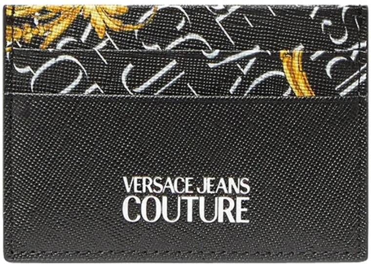 Versace Jeans Couture Zwarte All-Over Print Pasjeshouder Black Heren